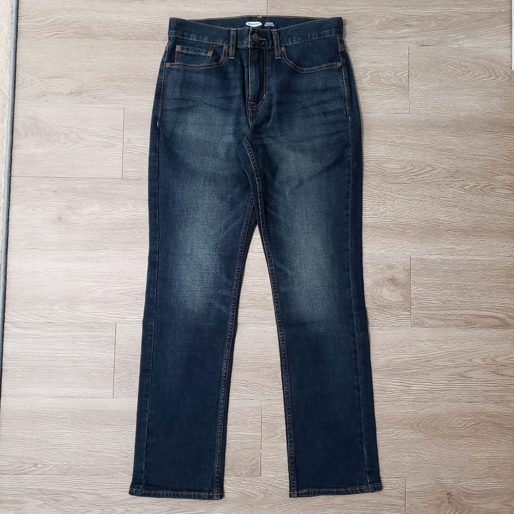 Men's Old Navy dark wash straight leg built flex 28 x 30 denim jean